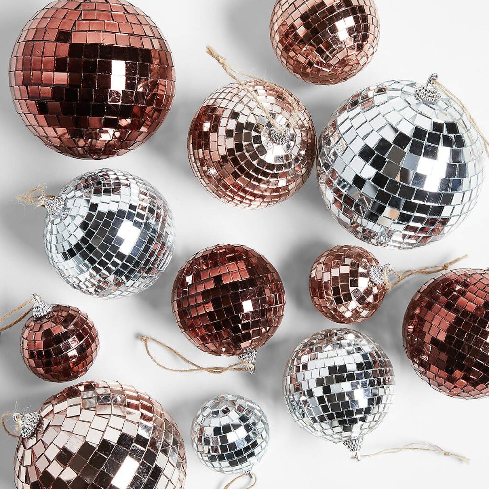 Stevey Disco Ball Christmas Tree Ornaments by Leanne Ford, Set of 12 (2nd Set)